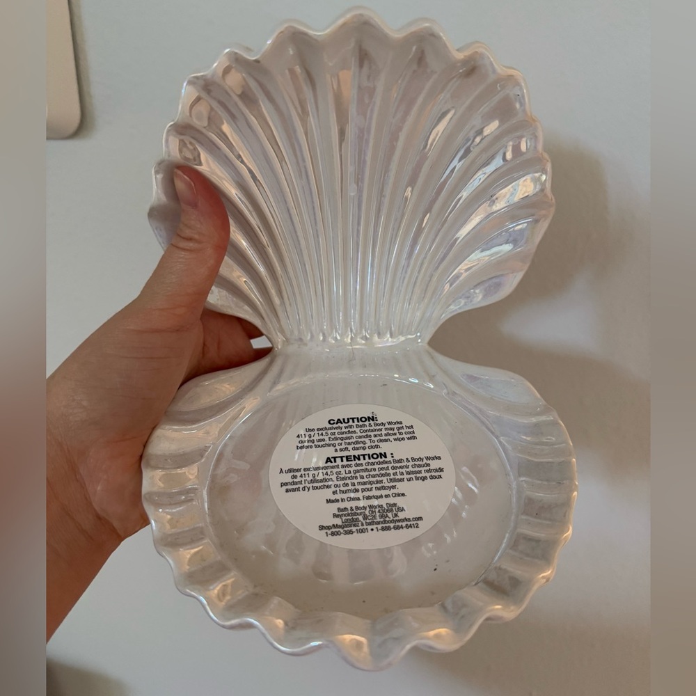 Rare bath and body works seashell candle holder